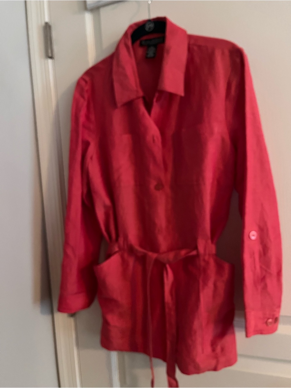 Vintage Dialogue Red Belted Utility Jacket